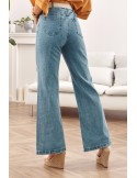 Pantaloni largi din denim cu talie inalta 57610 - Magazin online - Boutique